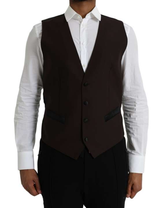 Priser på Dolce & Gabbana Brown Wool Waistcoat Dress Formal Vest