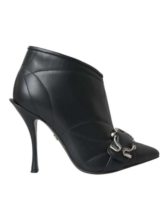 Priser på Dolce & Gabbana Black Devotion Quilted Buckled Boots Shoes