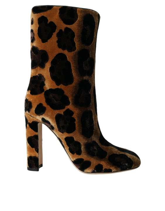 Priser på Dolce & Gabbana Brown Giraffe Leather Mid Calf Boots Shoes