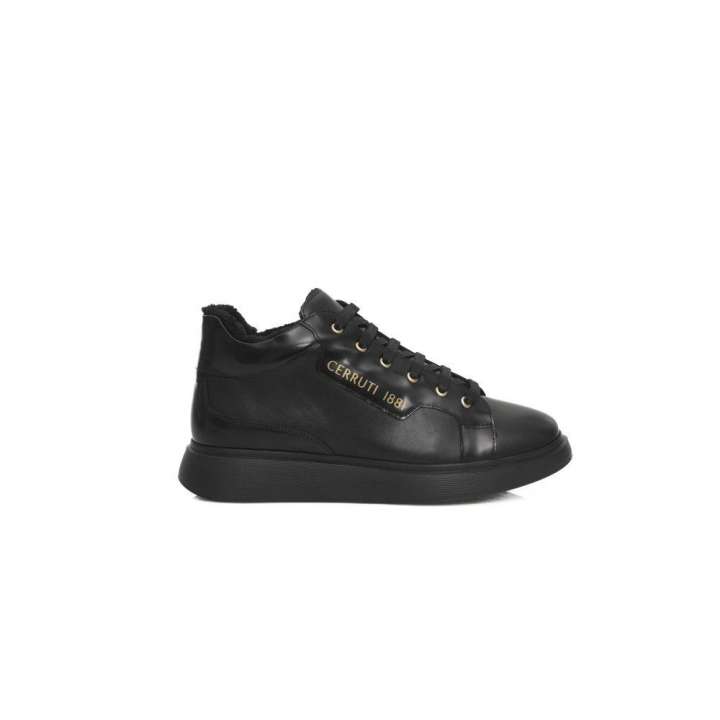 Priser på Cerruti 1881 Black Leather Women Sneaker