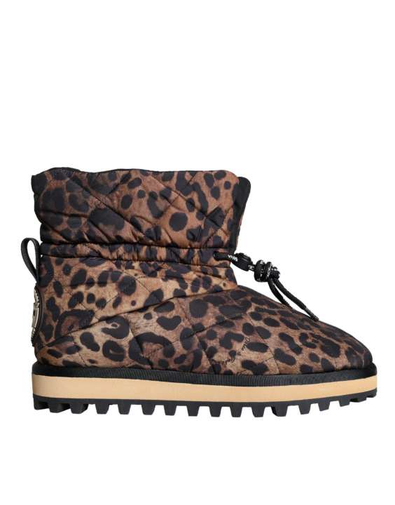 Priser på Dolce & Gabbana Brown Leopard Ankle Boots Padded Shoes