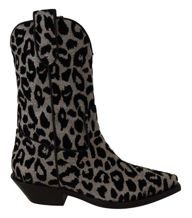 Priser på Dolce & Gabbana Elegant Leopard Print Mid Calf Boots