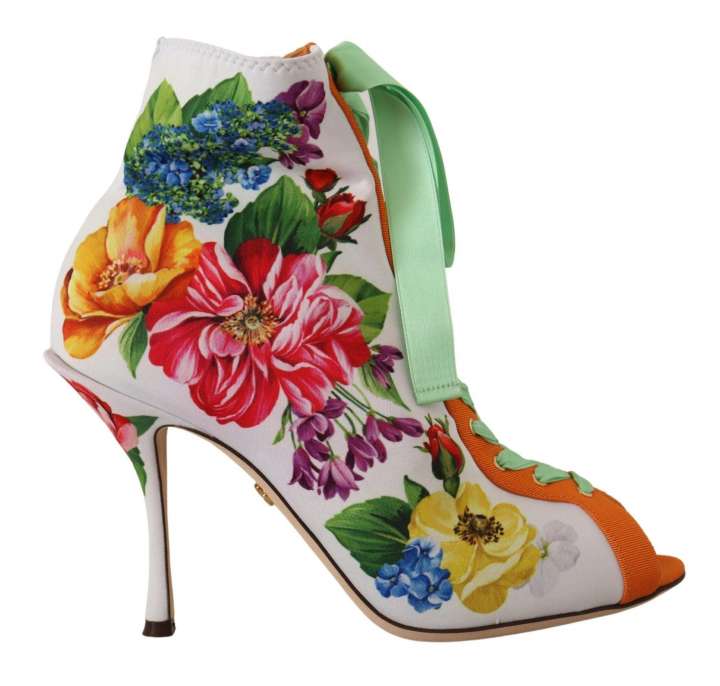 Priser på Dolce & Gabbana Floral Open Toe Jersey Heels