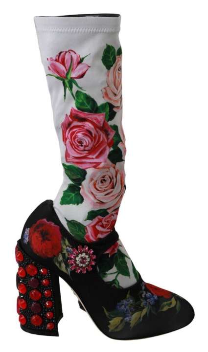 Priser på Dolce & Gabbana Floral Embellished Socks Boots