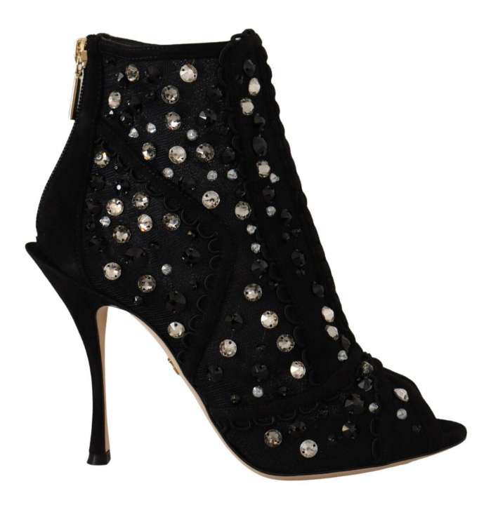 Priser på Dolce & Gabbana Embellished Crystal Short Boots