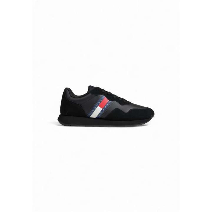 Priser på Tommy Hilfiger Jeans Black Suede Sneaker