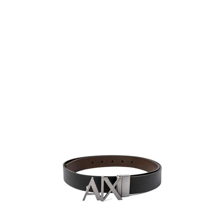 Priser på Armani Exchange Black Leather Belt