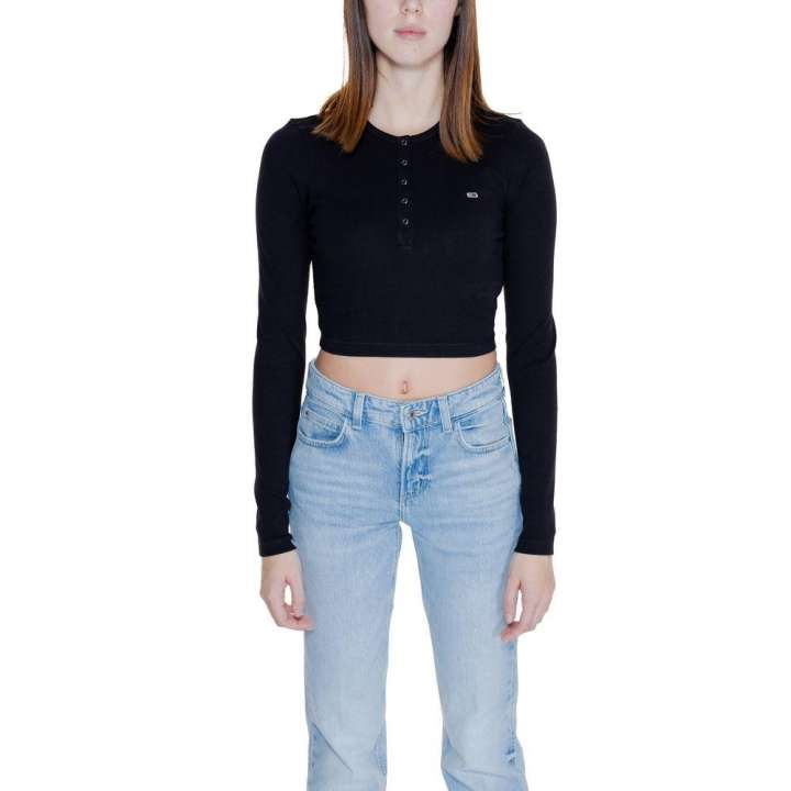 Priser på Tommy Hilfiger Jeans Black Cotton Tops & T-Shirt