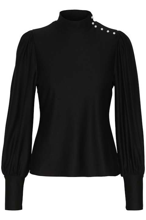 Priser på Gestuz - Bluse - RifaGZ Button Blouse - Black/Pearl