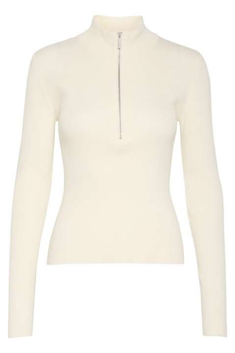 Priser på Gestuz - Bluse - YasmiaGZ Zipper Pullover - Egret