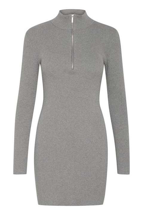 Priser på Gestuz - Kjole - YasmiaGZ Zipper Short Dress - Grey Melange