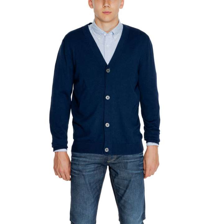 Priser på Jack Jones Blue Cotton Cardigan