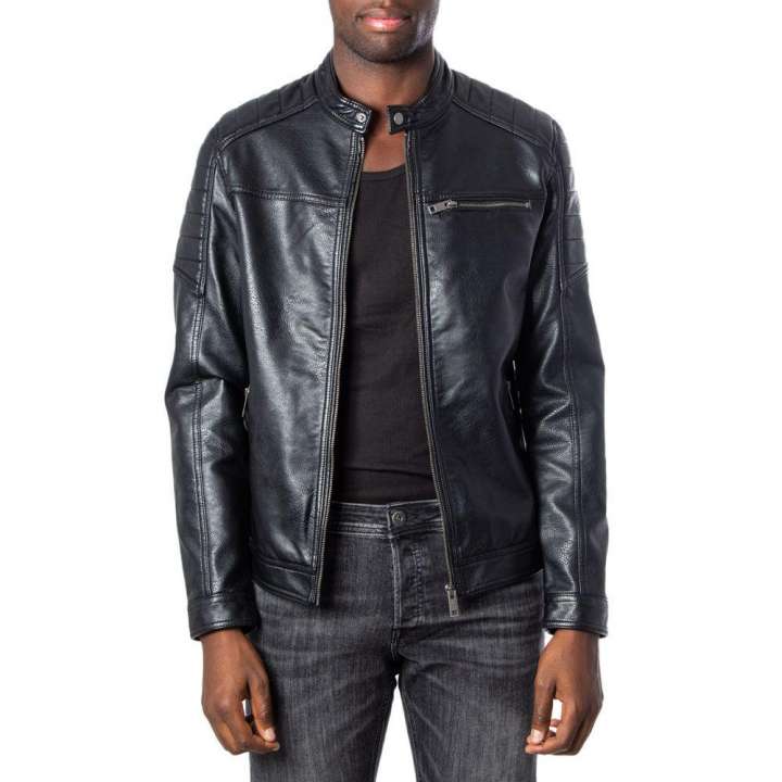 Priser på Jack Jones Black Synthetic Leather Jacket