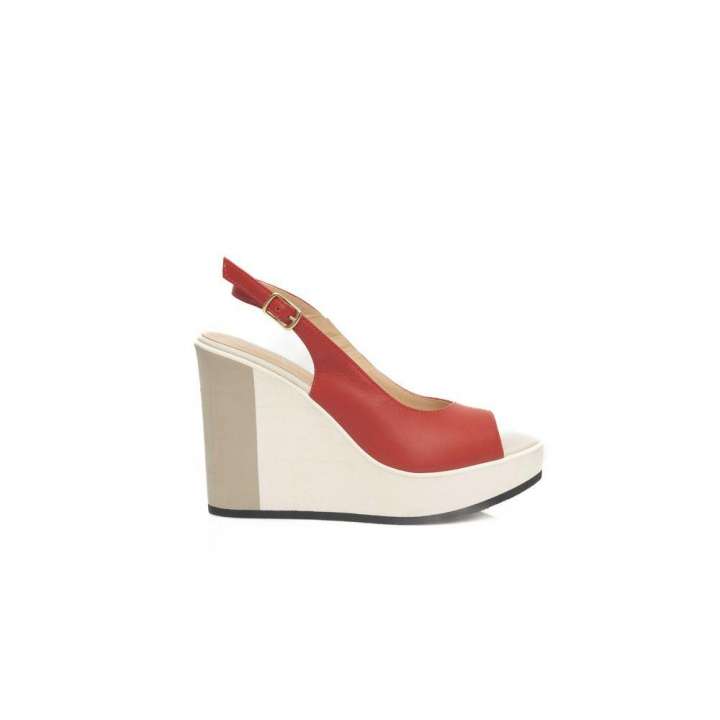 Priser på Cerruti 1881 Red Calf Leather Women Sandal