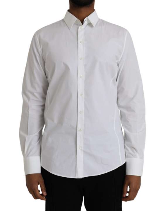 Priser på Dolce & Gabbana White Cotton Formal Dress Top SICILIA Shirt