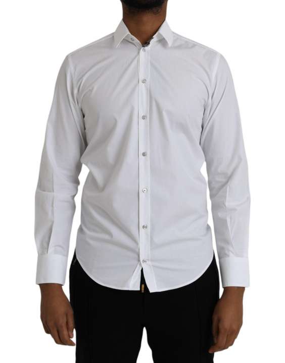 Priser på Dolce & Gabbana White Cotton Long Sleeve Dress MARTINI Shirt