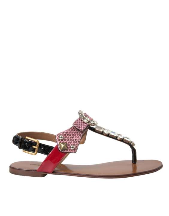 Priser på Dolce & Gabbana Multicolor Crystal Sandals Flip Flops Shoes