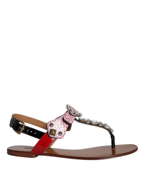 Priser på Dolce & Gabbana Multicolor Crystal Sandals Flip Flops Shoes