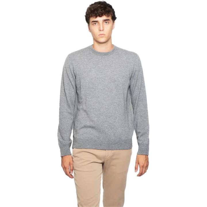 Priser på Alpha Studio Gray Wool Mens Crewneck Sweater