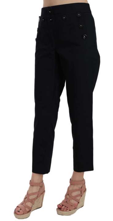 Priser på Dolce & Gabbana Chic Black Cotton Trousers