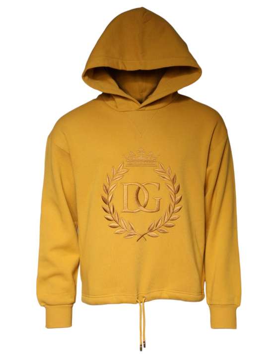 Priser på Dolce & Gabbana Mustard DG Hooded Men Sweatshirt Sweater