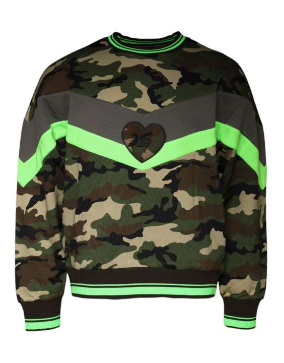 Priser på Dolce & Gabbana Multicolor Camouflage Sweatshirt Sweater