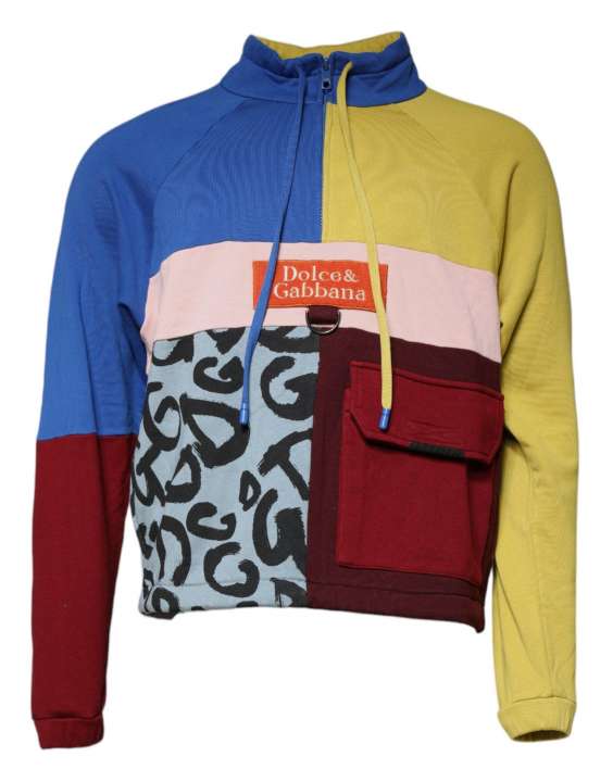 Priser på Dolce & Gabbana Multicolor Patchwork Men Sweatshirt Sweater