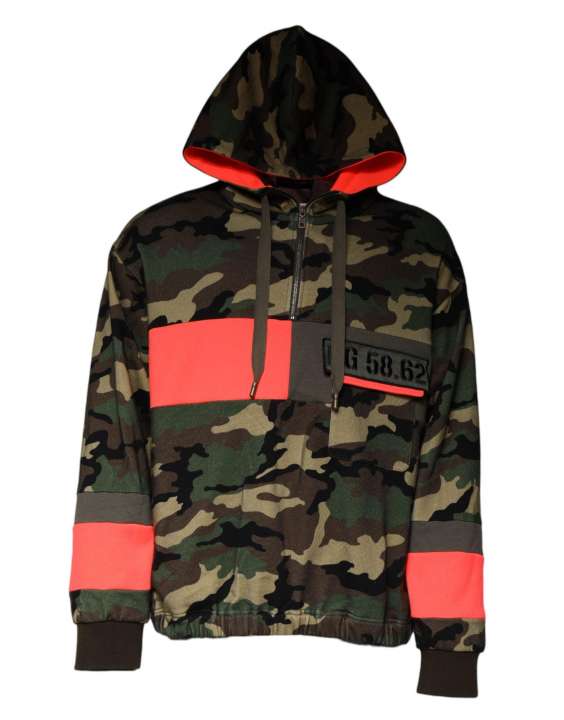 Priser på Dolce & Gabbana Multicolor Camouflage Hooded Men Sweatshirt Sweater