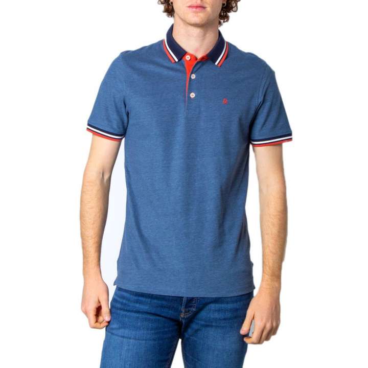 Priser på Jack Jones Blue Cotton Polo Shirt