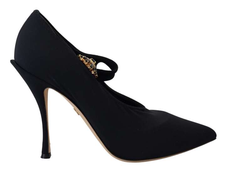 Priser på Dolce & Gabbana Chic Black Mary Jane Sock Pumps with Crystals