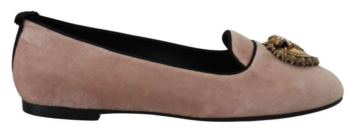 Priser på Dolce & Gabbana Elegant Pink Velvet Devotion Loafers