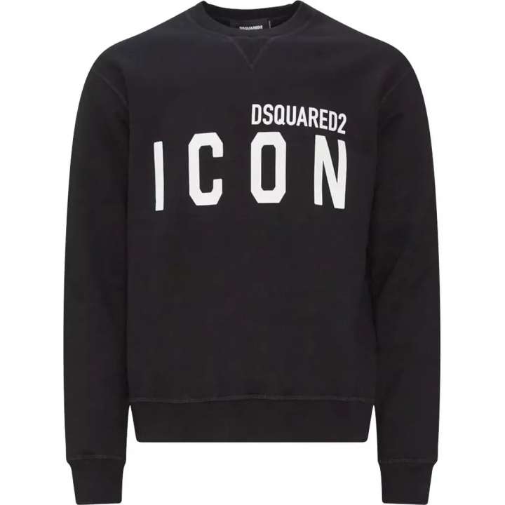 Priser på DsquaredÂ² Chic Black Cotton Logo Sweatshirt