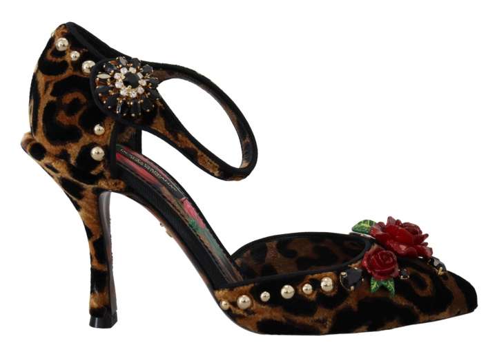 Priser på Dolce & Gabbana Chic Leopard Ankle Strap Sandal Heels