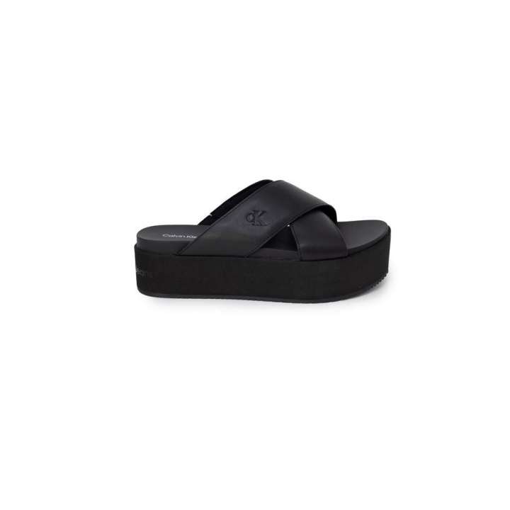 Priser på Calvin Klein Jeans Black Leather Sandal