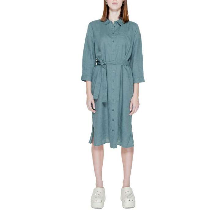 Priser på Street One Green Linen Dress