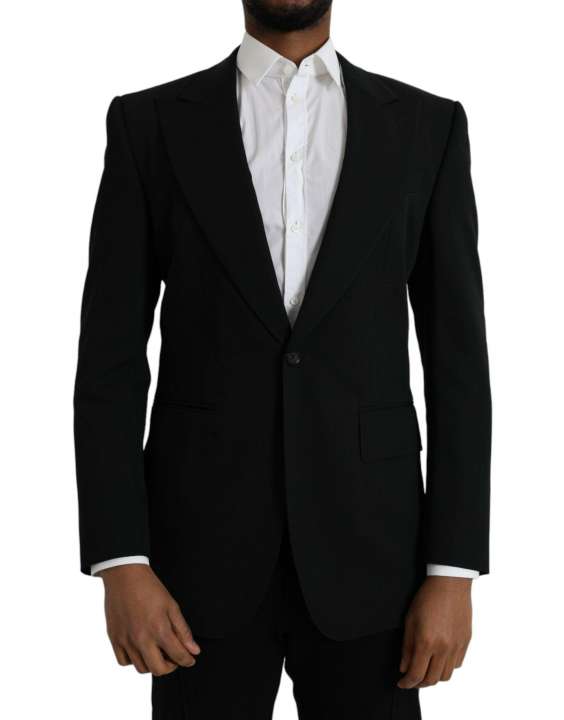 Priser på Dolce & Gabbana Black Wool Peak Single Breasted Coat Blazer