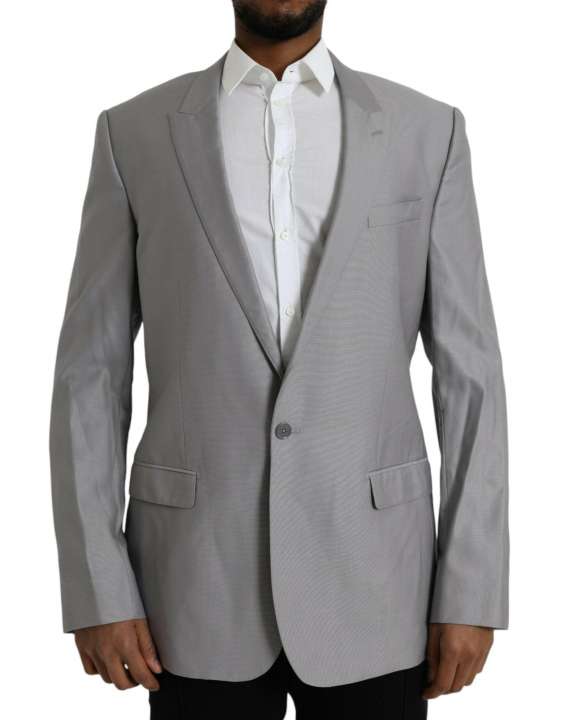 Priser på Dolce & Gabbana Gray Wool Peak Single Breasted Coat Blazer