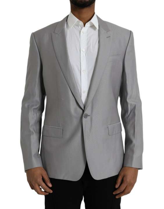 Priser på Dolce & Gabbana Gray Wool Peak Single Breasted Coat Blazer