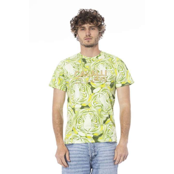 Priser på Cavalli Class Green Cotton Men T-Shirt