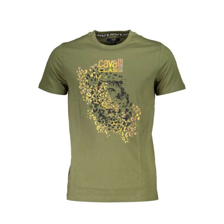 Priser på Cavalli Class Green Cotton T-Shirt