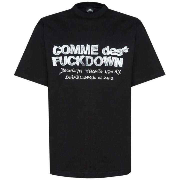 Priser på Comme Des Fuckdown Black Cotton T-Shirt