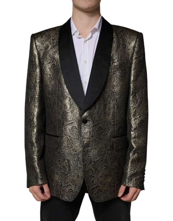 Priser på Dolce & Gabbana Gold SICILIA Jacquard Single Breasted Coat Blazer