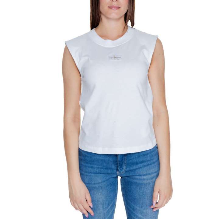 Priser på Calvin Klein Jeans White Cotton Tops & T-Shirt