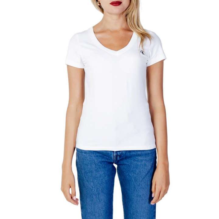 Priser på Calvin Klein Jeans White Cotton Tops & T-Shirt