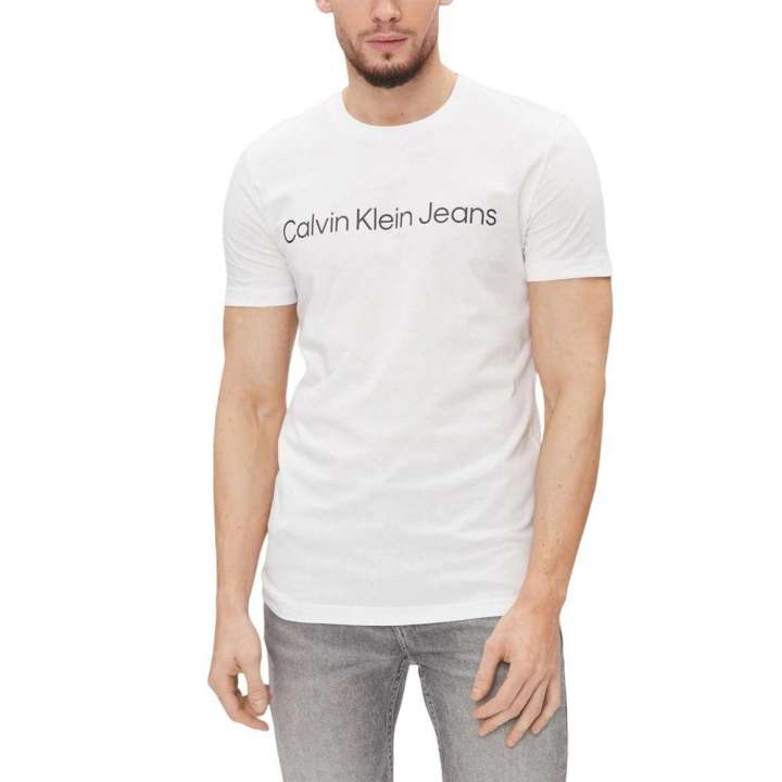 Priser på Calvin Klein Jeans White Cotton T-Shirt