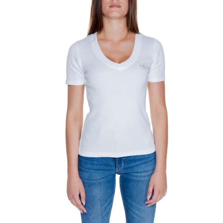 Priser på Calvin Klein Jeans White Cotton Rigenerato Tops & T-Shirt