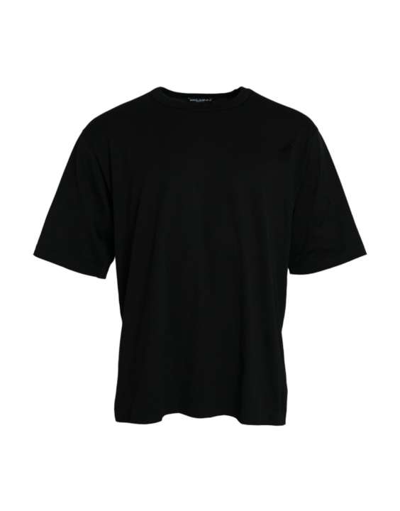 Priser på Dolce & Gabbana Black Logo Embossed Crew Neck Short Sleeves T-shirt