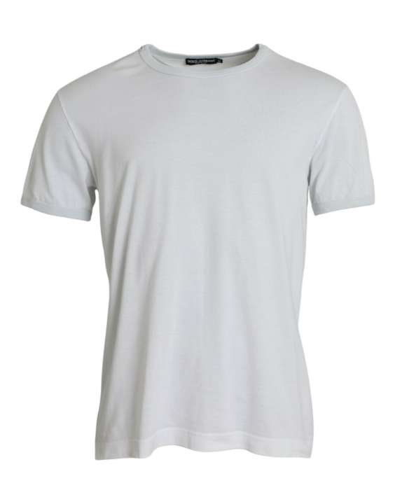 Priser på Dolce & Gabbana White Cotton Round Neck Short Sleeve T-shirt