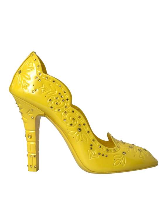 Priser på Dolce & Gabbana Yellow Crystal CINDERELLA Heels Pumps Shoes