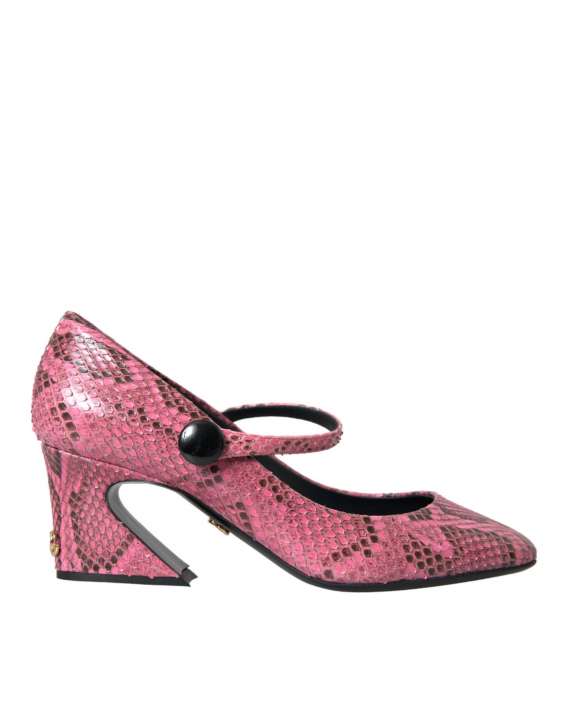 Priser på Dolce & Gabbana Pink Python Leather Mary Jane Heels Shoes